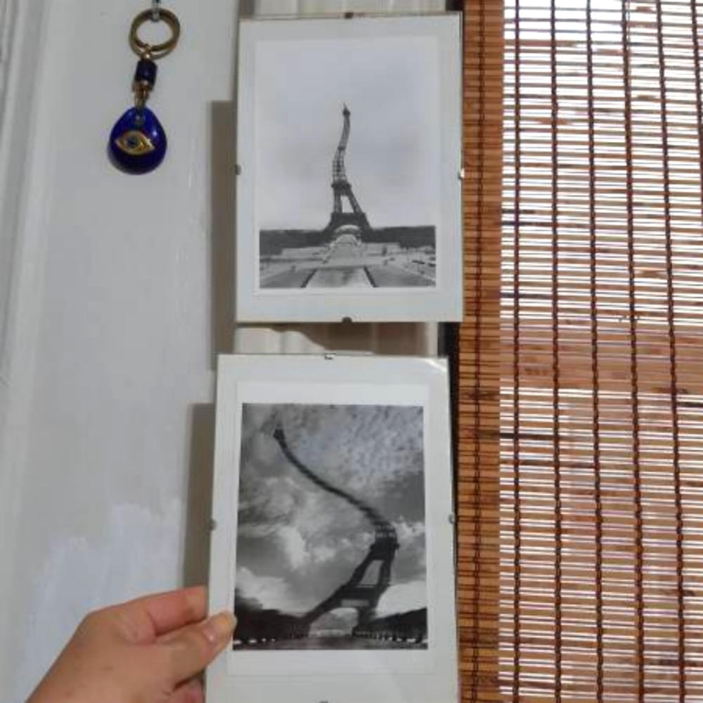 Set of (2) framed Paris Eiffle Tower Art 